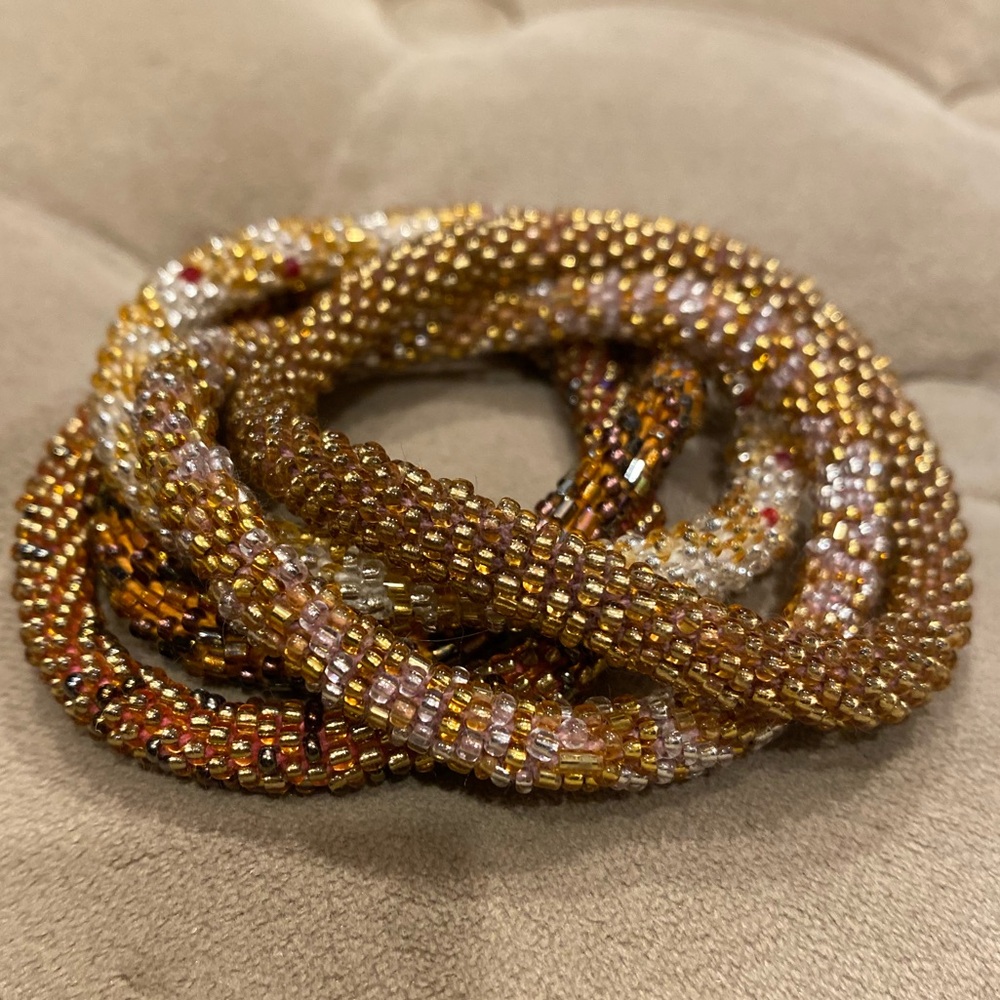 Set of 5 Roll on Beautiful Beaded Bangles